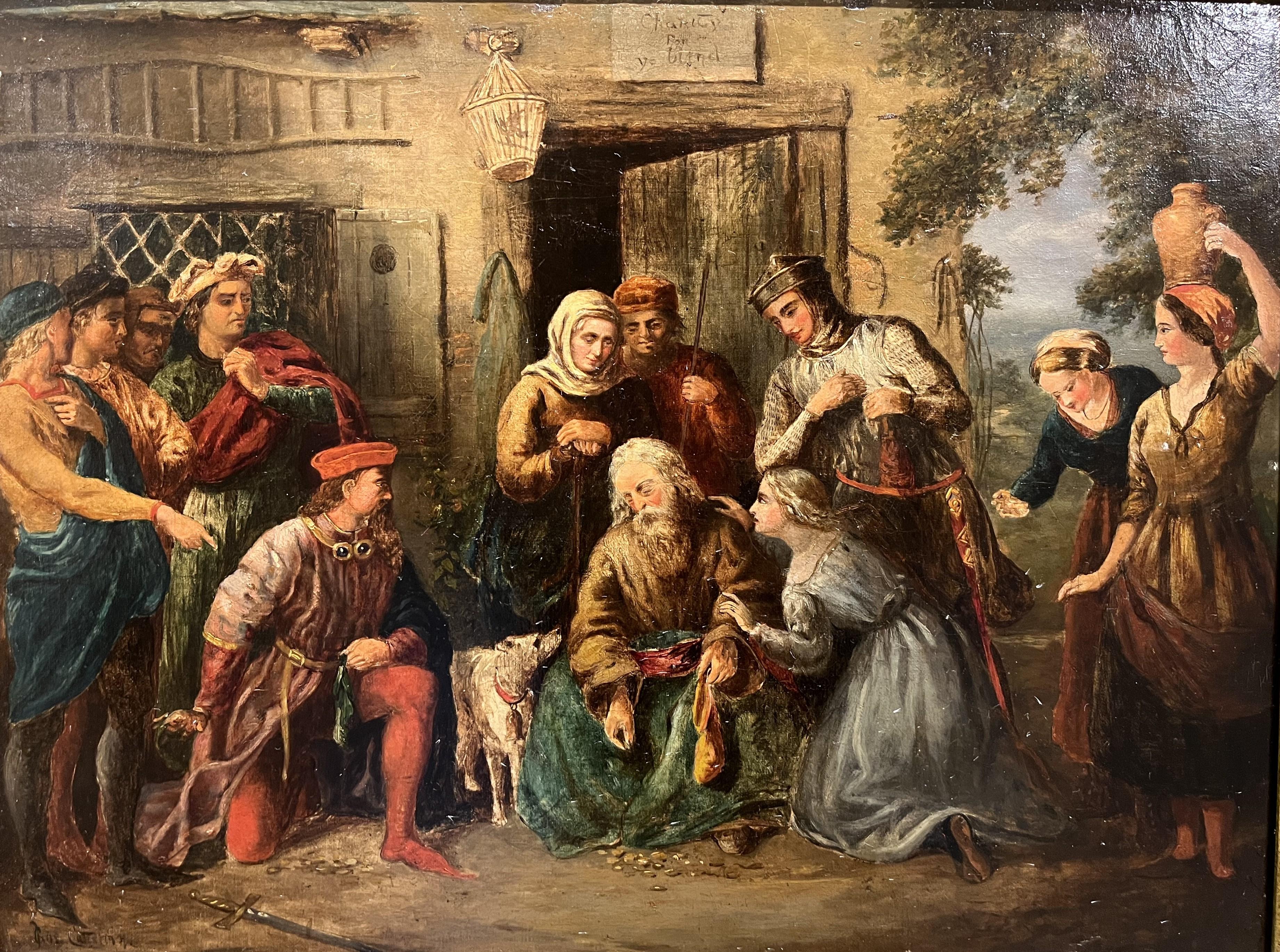 FINE Original par  CHARLES CATTERMOLE (1832-1900) PEINTURE À L'HUILE DE MAÎTRE ANCIENNE britannique - Painting de Charles Cattermole 