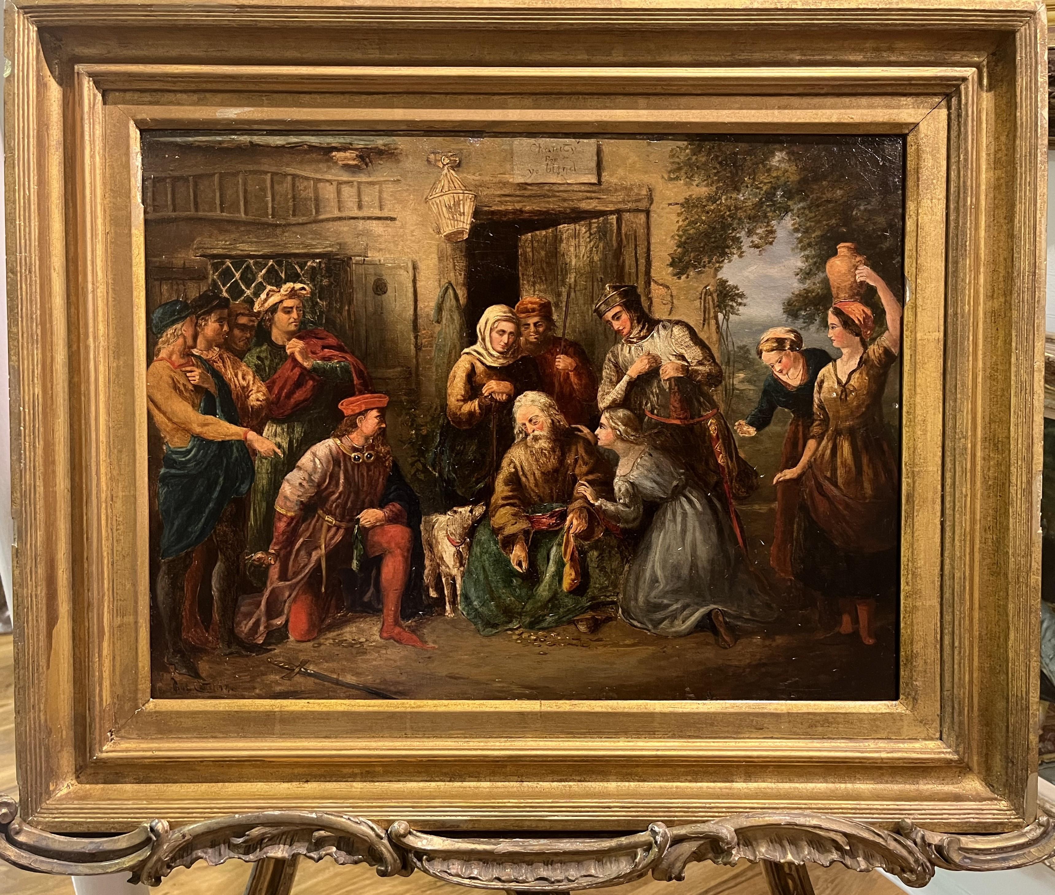FINE Original par  CHARLES CATTERMOLE (1832-1900) PEINTURE À L'HUILE DE MAÎTRE ANCIENNE britannique - Réalisme Painting par Charles Cattermole 