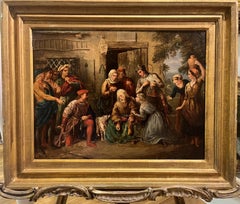 Antique FINE Original By  CHARLES CATTERMOLE (1832-1900) British OLD MASTER OIL PAINTING