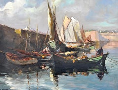 Côte d'Azur Harbor - French Impressionist Saint-Tropez Riviera Provence Painting