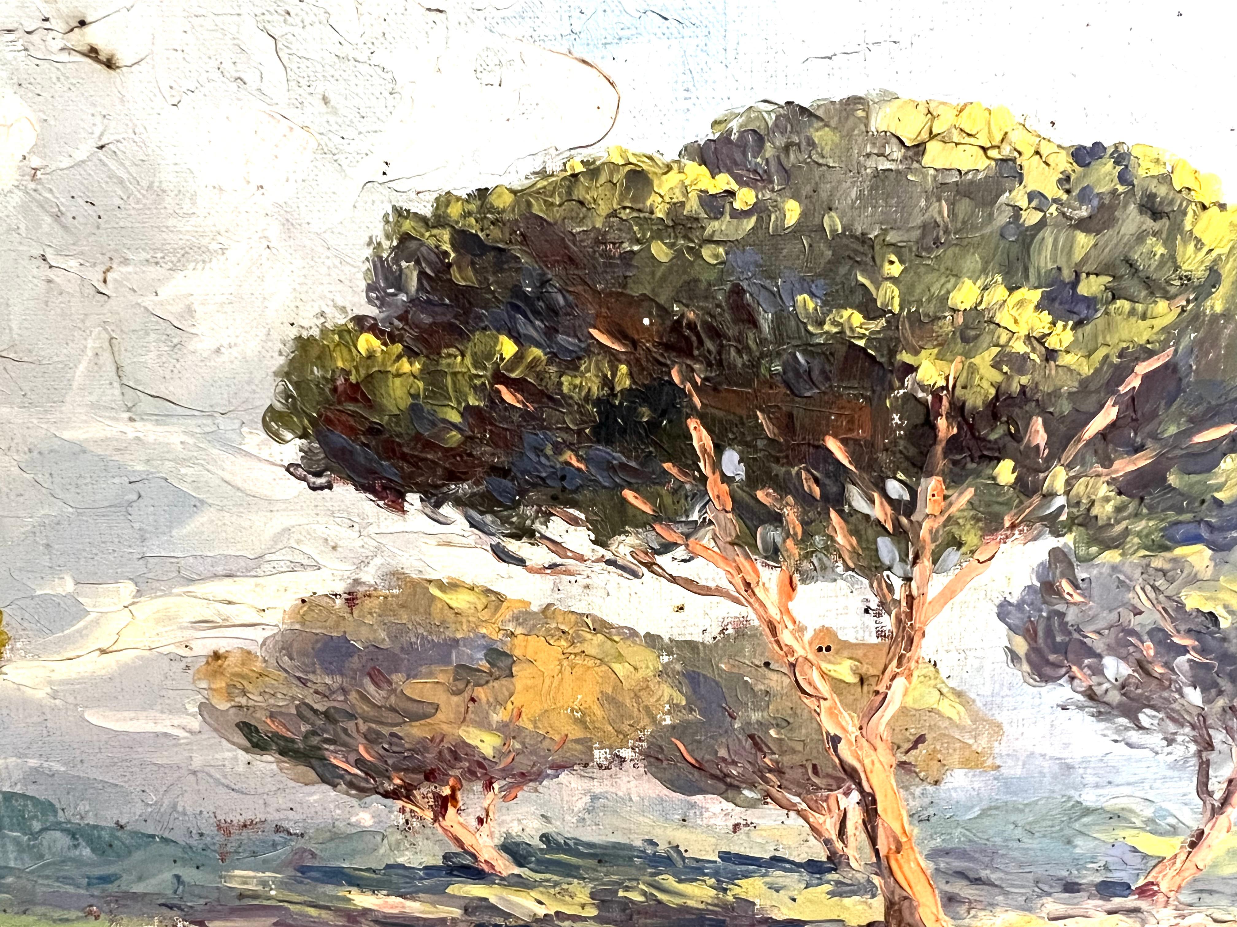 French Charles Cermark, Landscape of the Côte d'Azur, 1930, Oil on Canvas, Framed For Sale