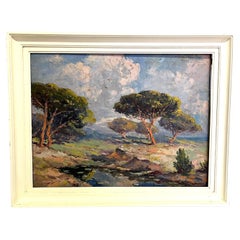 Charles Cermark, Landscape of the Côte d'Azur, 1930, Oil on Canvas, Framed