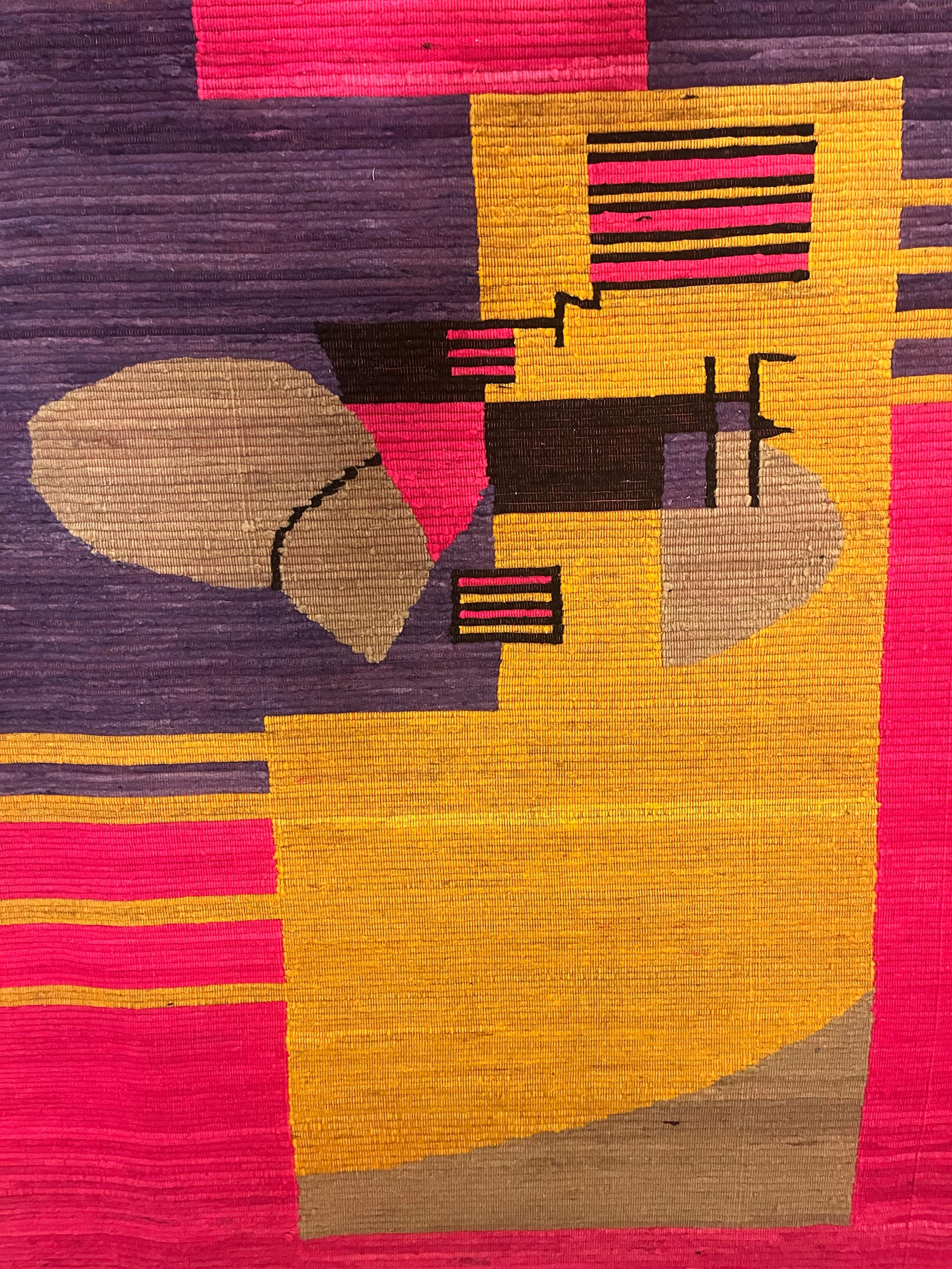 Reflect, Abstrakter geometrischer Wandteppich von Charles Chamot im Angebot 3