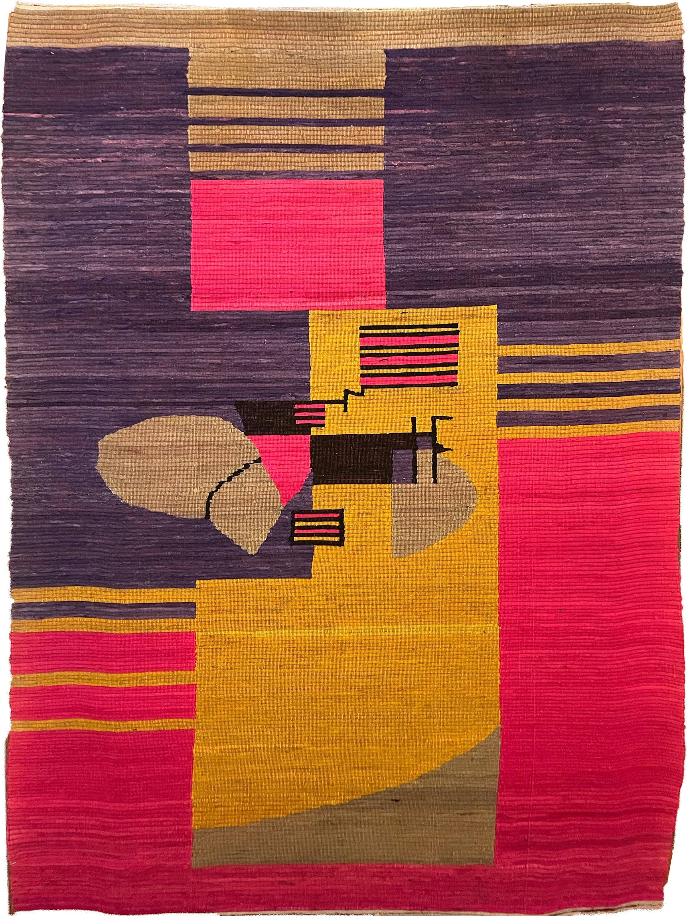 Charles Chamot, Peruaner/Amerikaner (1951 - ) - Nachdenken, Jahr:  1979, Medium:  Wandteppich, Größe:  90 x 67 in. (228.6 x 170.18 cm)