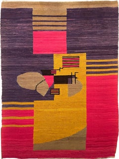 Reflect, Abstrakter geometrischer Wandteppich von Charles Chamot