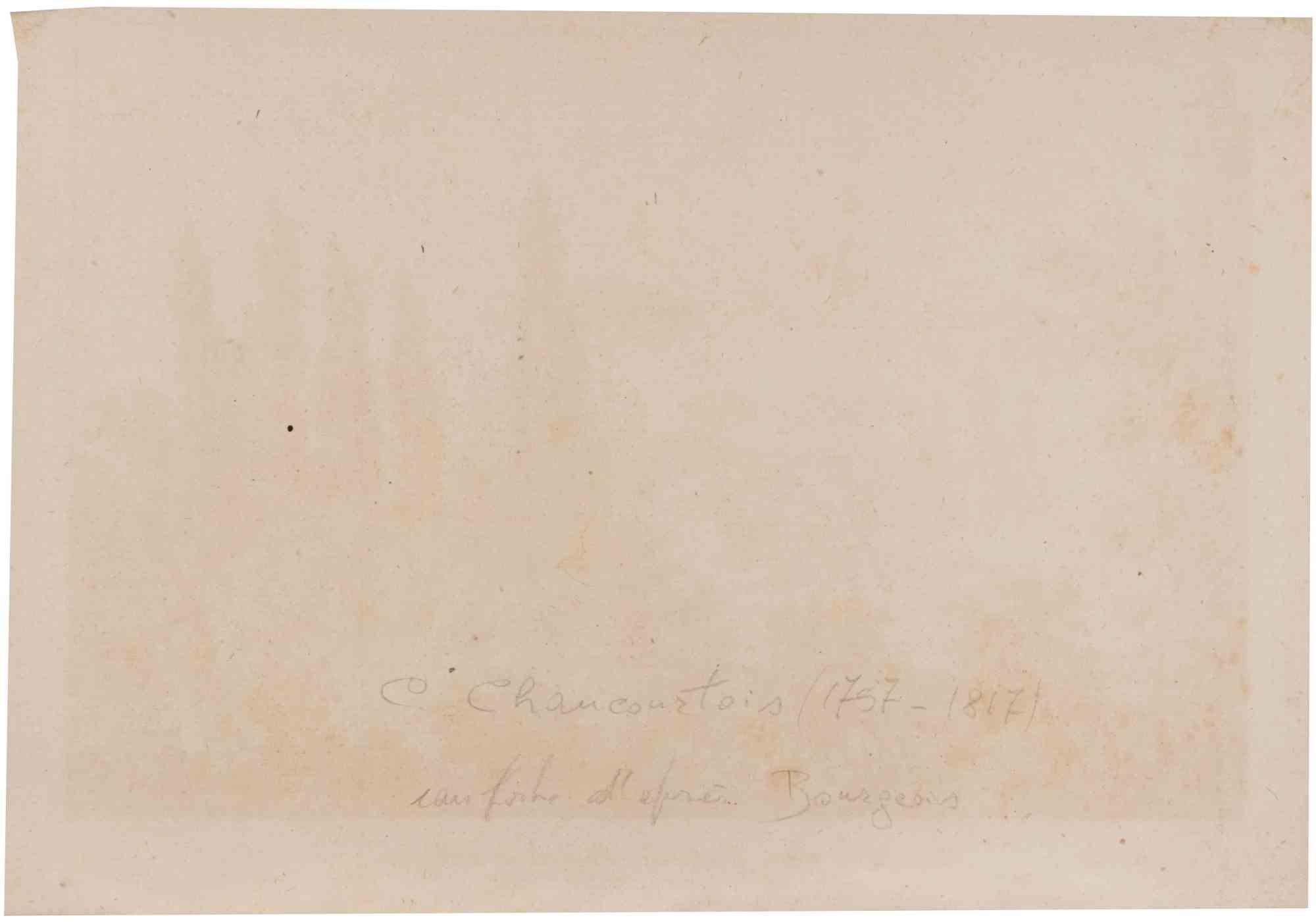 Vue Prise dans le Jardin... - Etching by C. Chancourtois - Early 19th Century - Print by Charles Chancourtois