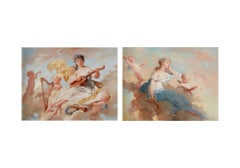 A Fine Pair of Allegorical Paintings of Poetry and Music by Charles Chaplin