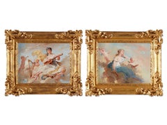 A Fine Pair of Allegorical Paintings of Poetry and Music by Charles Chaplin