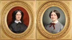 Antique Pair of women portraits