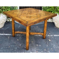 Charles & Charles Rustic Parquetry Round to Square Dining Table