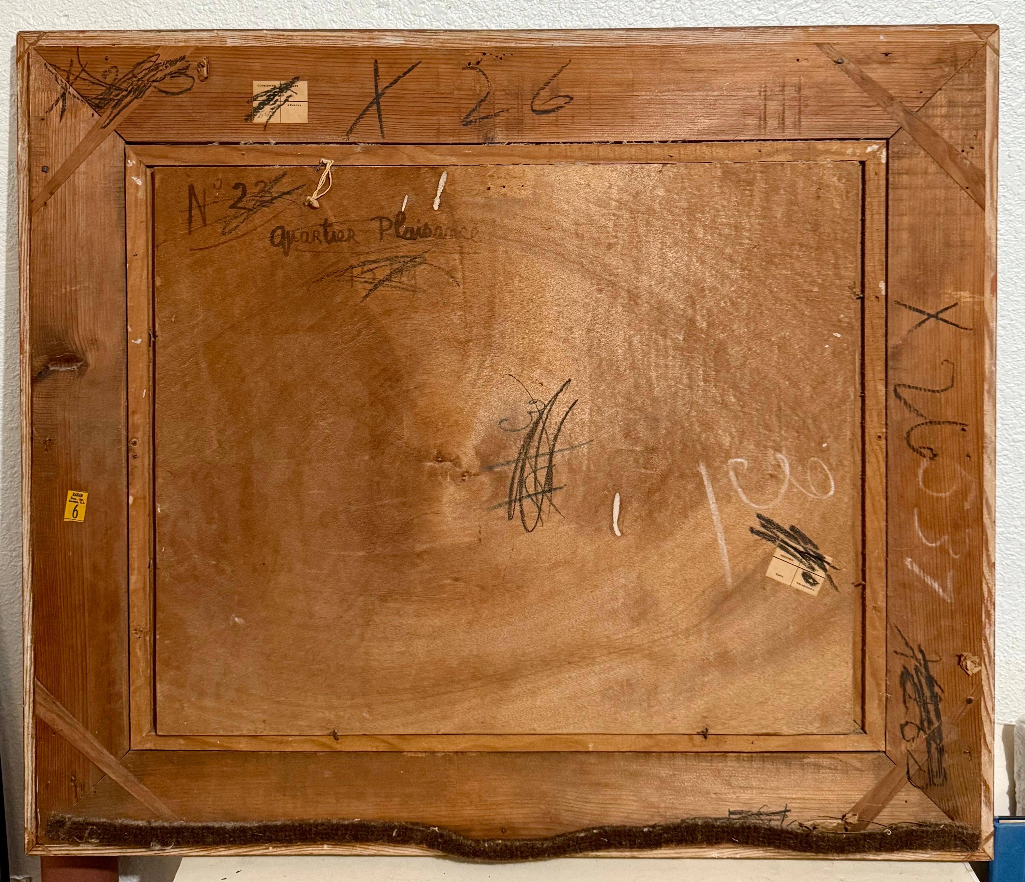 Charles Chartier 1951 Pintura al Óleo Cubista Modernista Francesa Surrealista Pueblo de París en venta 8