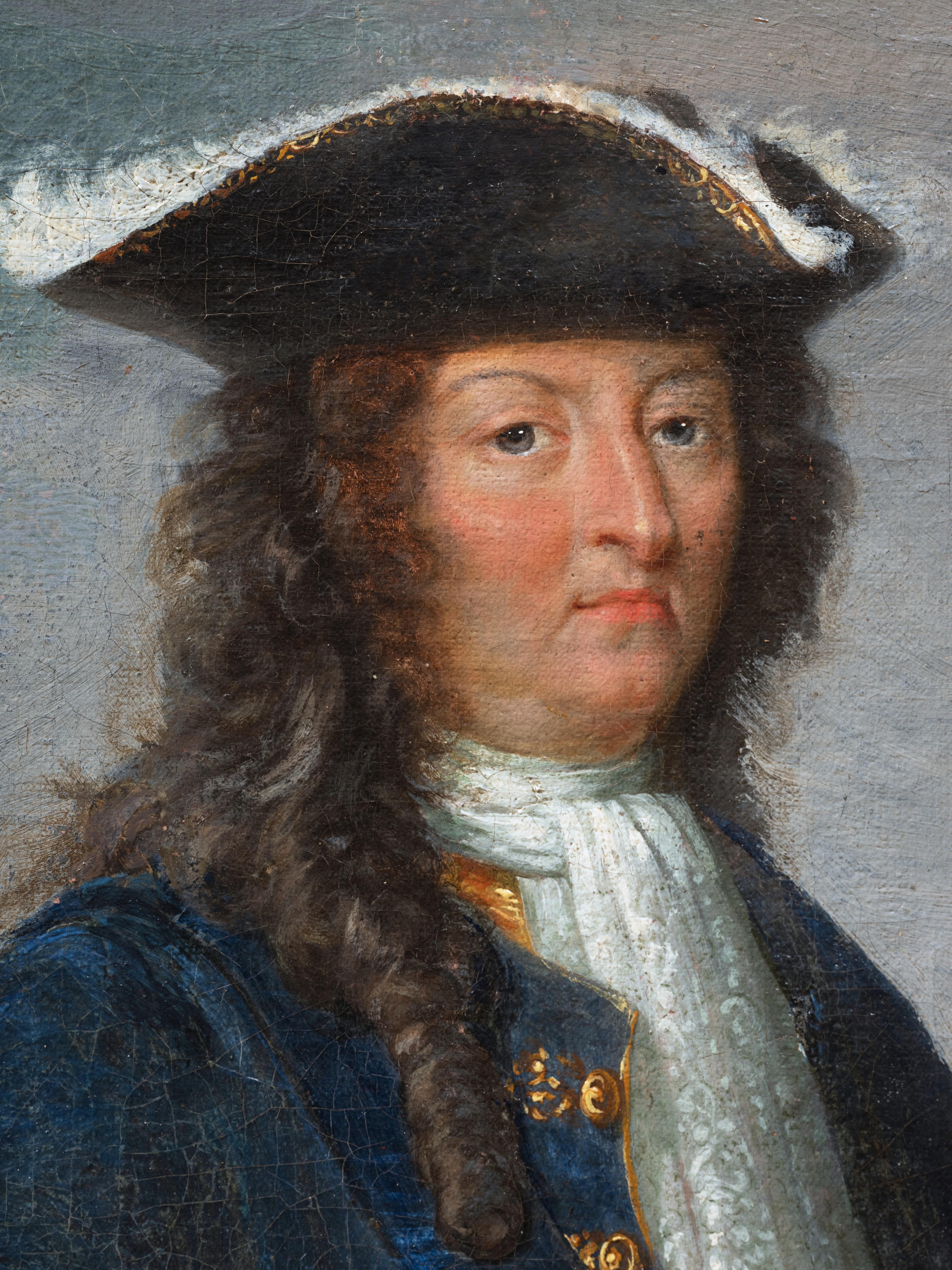 Louis XIV à cheval devant Mons, signé C.I.C., français, 18e C. en vente 2
