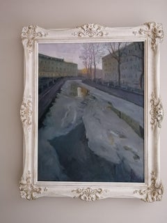 Spätschnee 2, Gemälde, Öl auf Leinwand