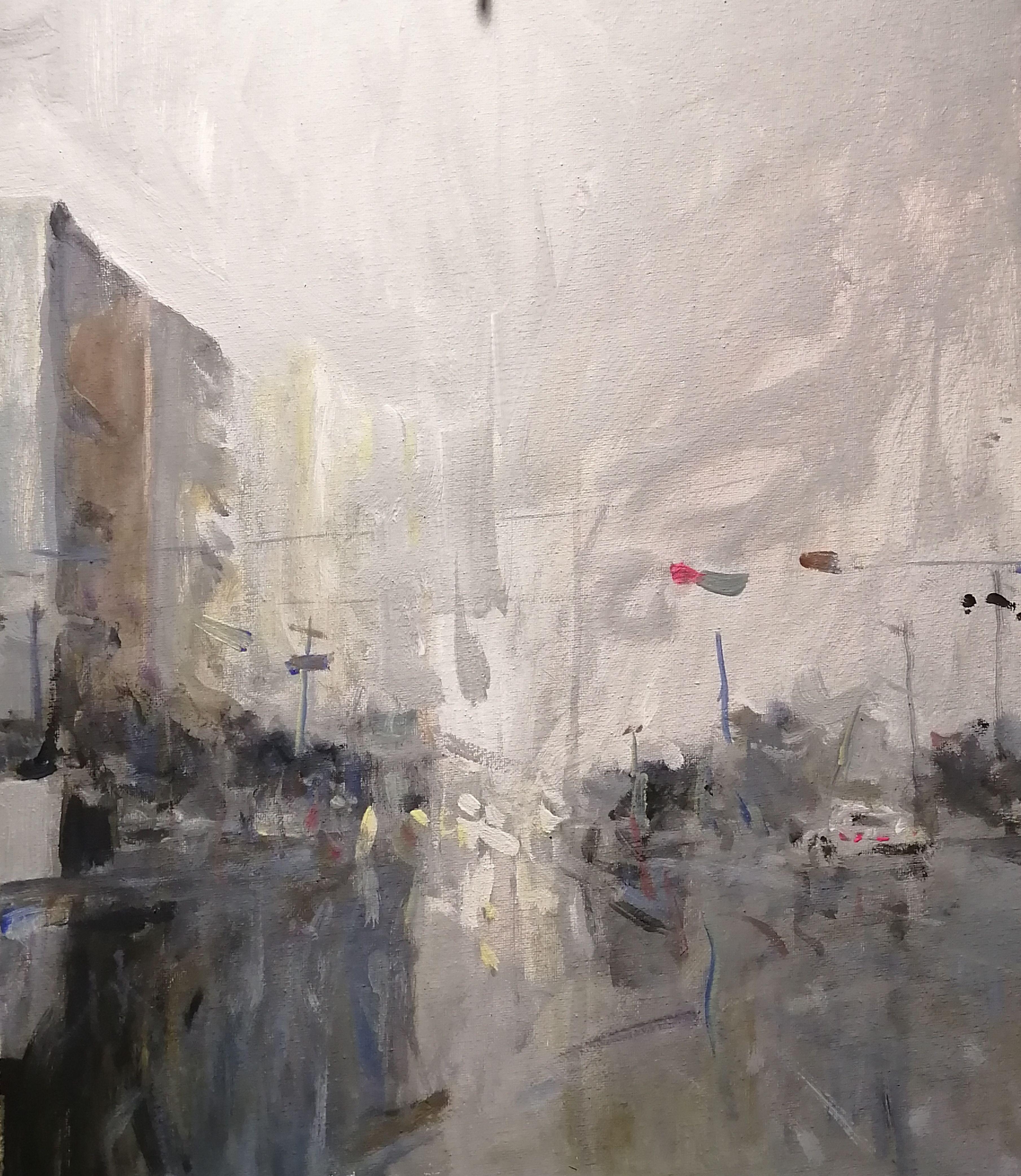 Pioggia Serie 4, Pittura, Acrilico su tela - Painting di Charles Choi