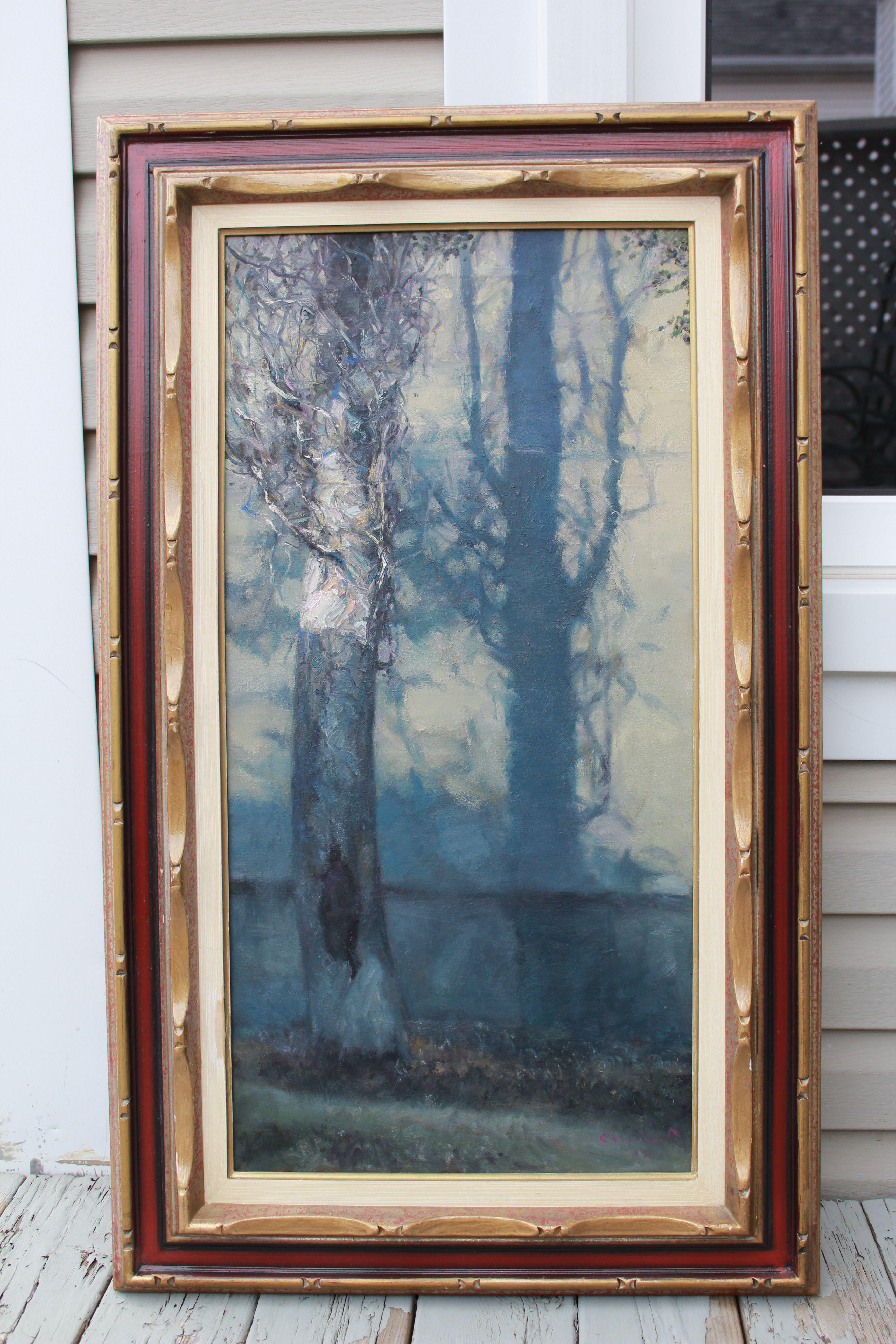 a study of tree shadow :: Painting :: Realism :: This piece comes with an official certificate of authenticity signed by the artist :: Ready to Hang: Yes :: Signed: Yes :: Signature Location: right corner :: Canvas :: Portrait :: Original :: Framed: