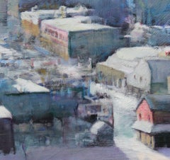 Storm in Calgary, Peinture, Huile sur Toile