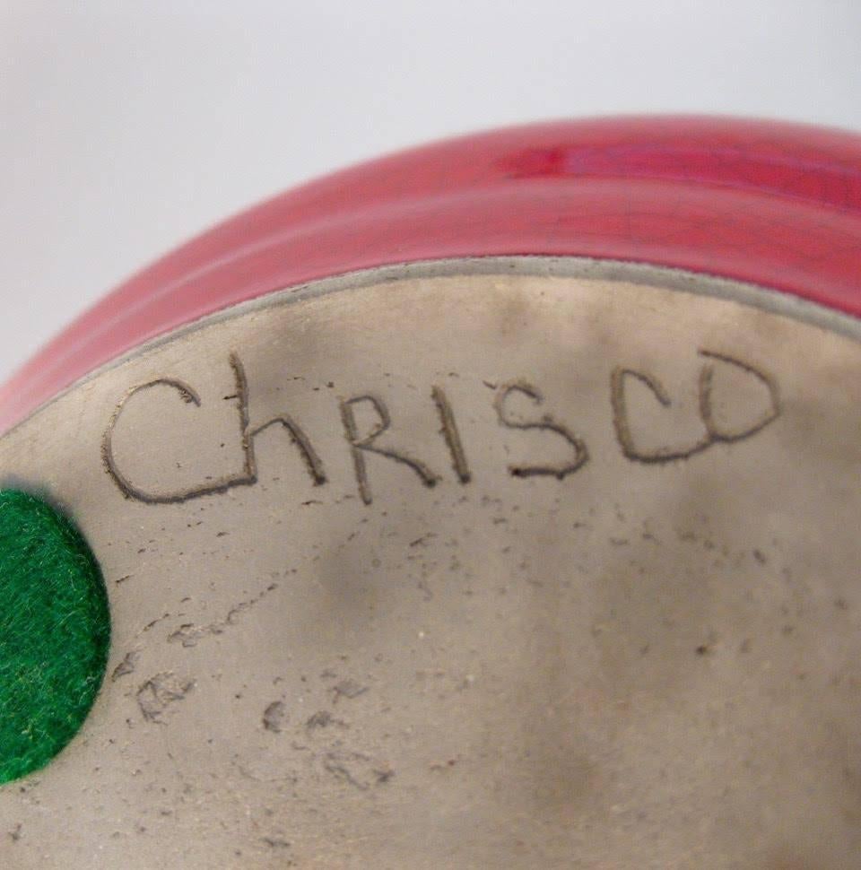 Charles Chrisco Raku Studio Pottery Orb Vase 3