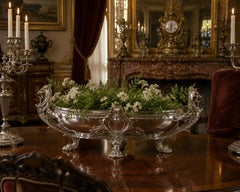 Charles Christofle Centre de table en bronze argenté Napoléon III, 1856