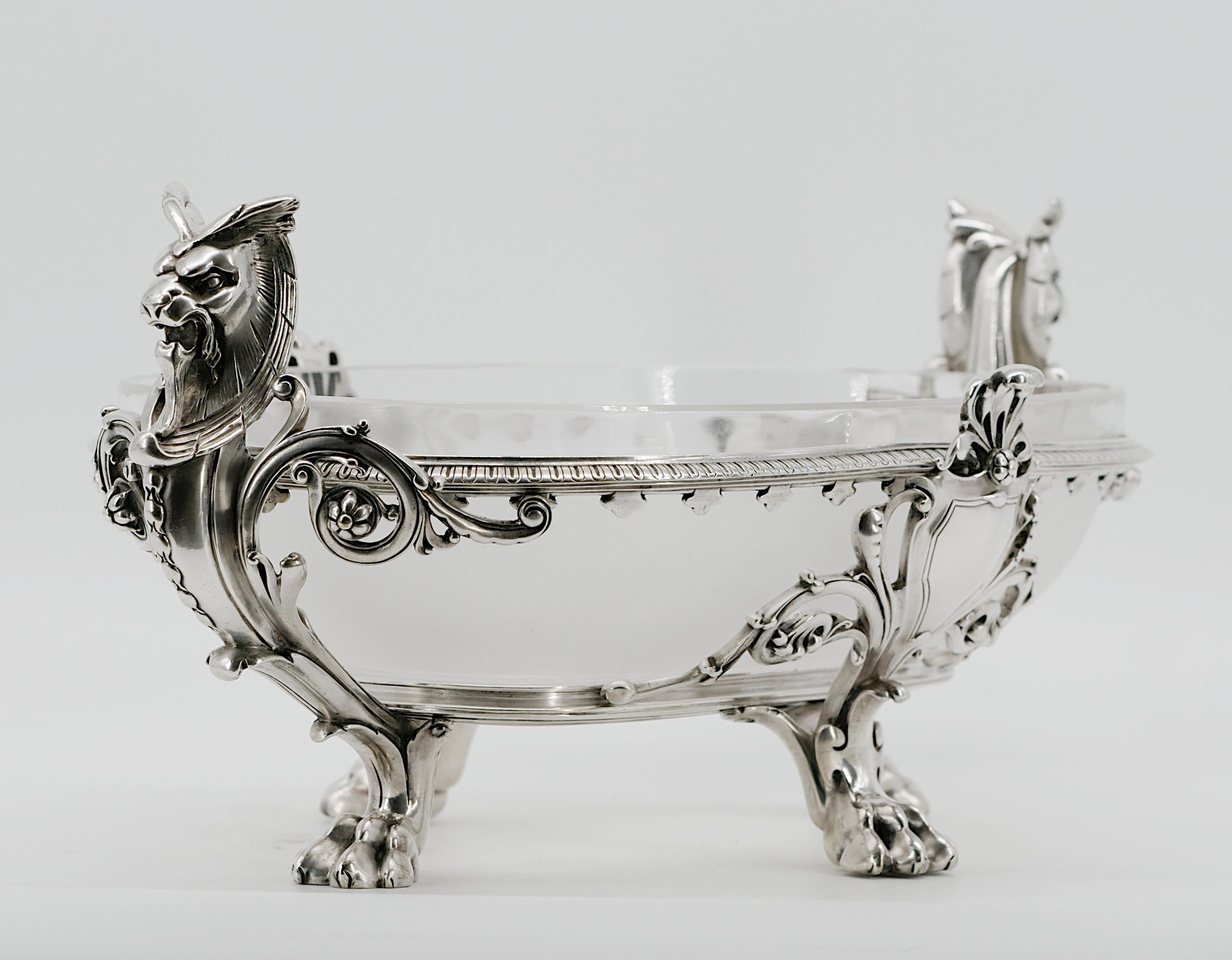 Plaqué argent Charles Christofle Centre de table en bronze argenté Napoléon III, 1856 en vente