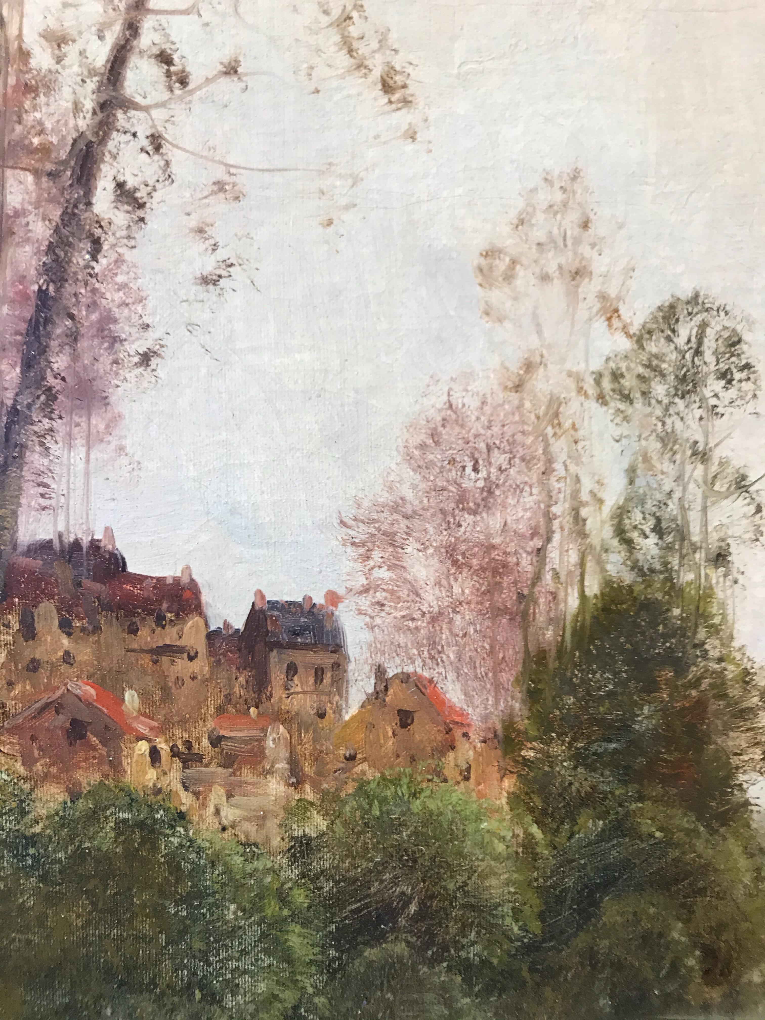 Painting 19th Century Landscape French Countryside Barbizon School 13