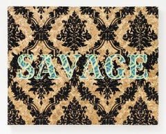 "SAVAGE" Beflockte Wandverkleidung mit geschichtetem Papier in der Wiege von Charles Clary