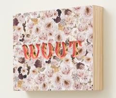"WOOT" Text-based Floral Wall-Hanging with Layered and Cut Paper