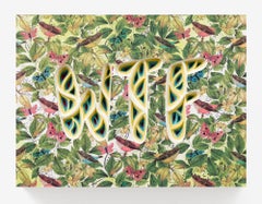 "WTF" Hand-cut and Layered Paper with Botanical and Moth Design