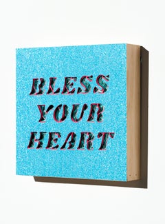 "BLESS YOUR HEART", Hand-cut Paper Wall-Hanging Sculpture with Glitter Effect