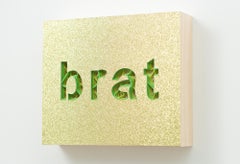 "BRAT" Carta tagliata a mano a strati con effetto glitter di Charles Clary