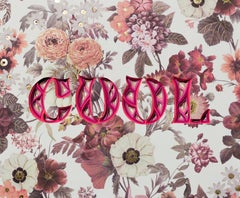 "COOL", Hand-cut Paper Wall-Hanging Sculpture with gold embellishments