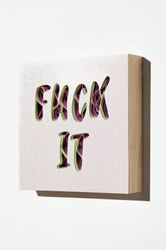 "FUCK IT", Hand-cut Paper Wall-Hanging Sculpture with Glitter Effect