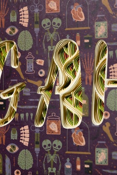"GAH", Dimensional Wall-Hanging Sculpture by Charles Clary