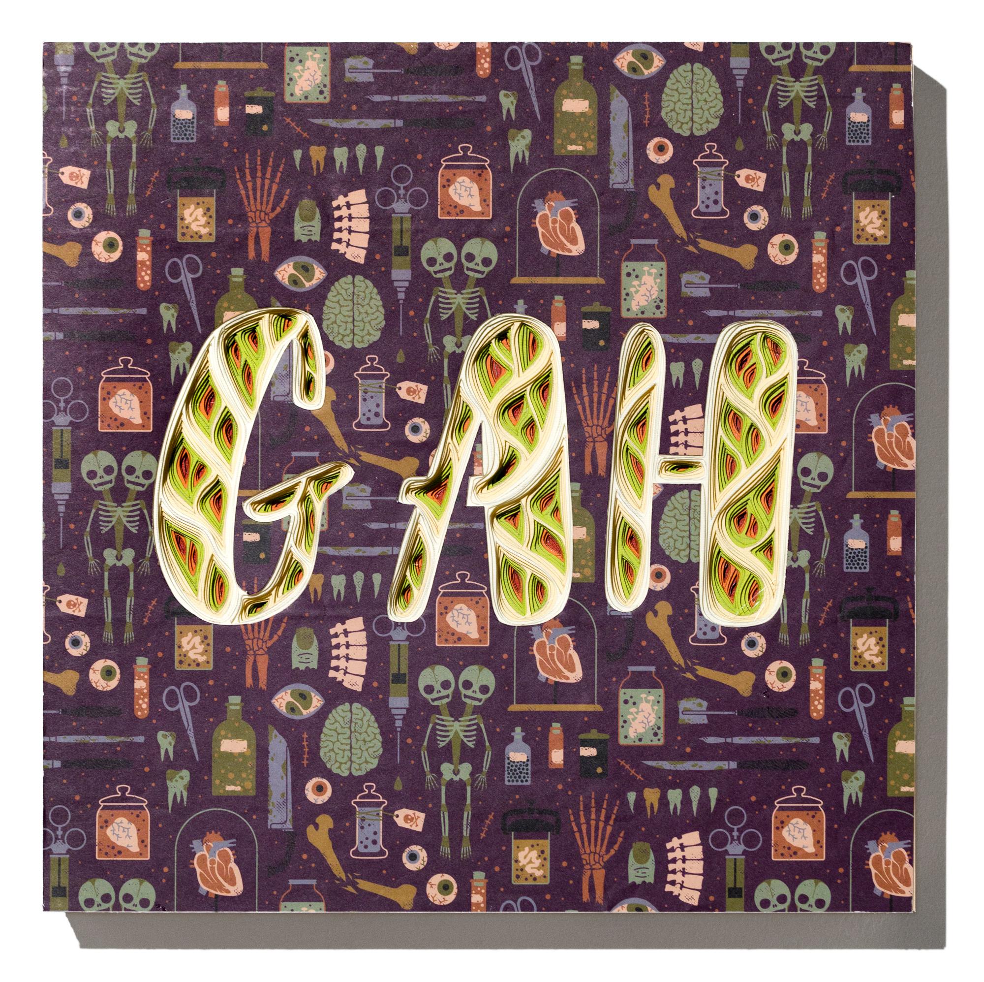"GAH", Dimensional Wall-Hanging Sculpture by Charles Clary