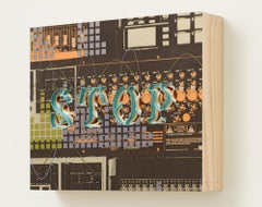"STOP" Contemporary Graphic Wall-Hanging Layered Paper Sculpture