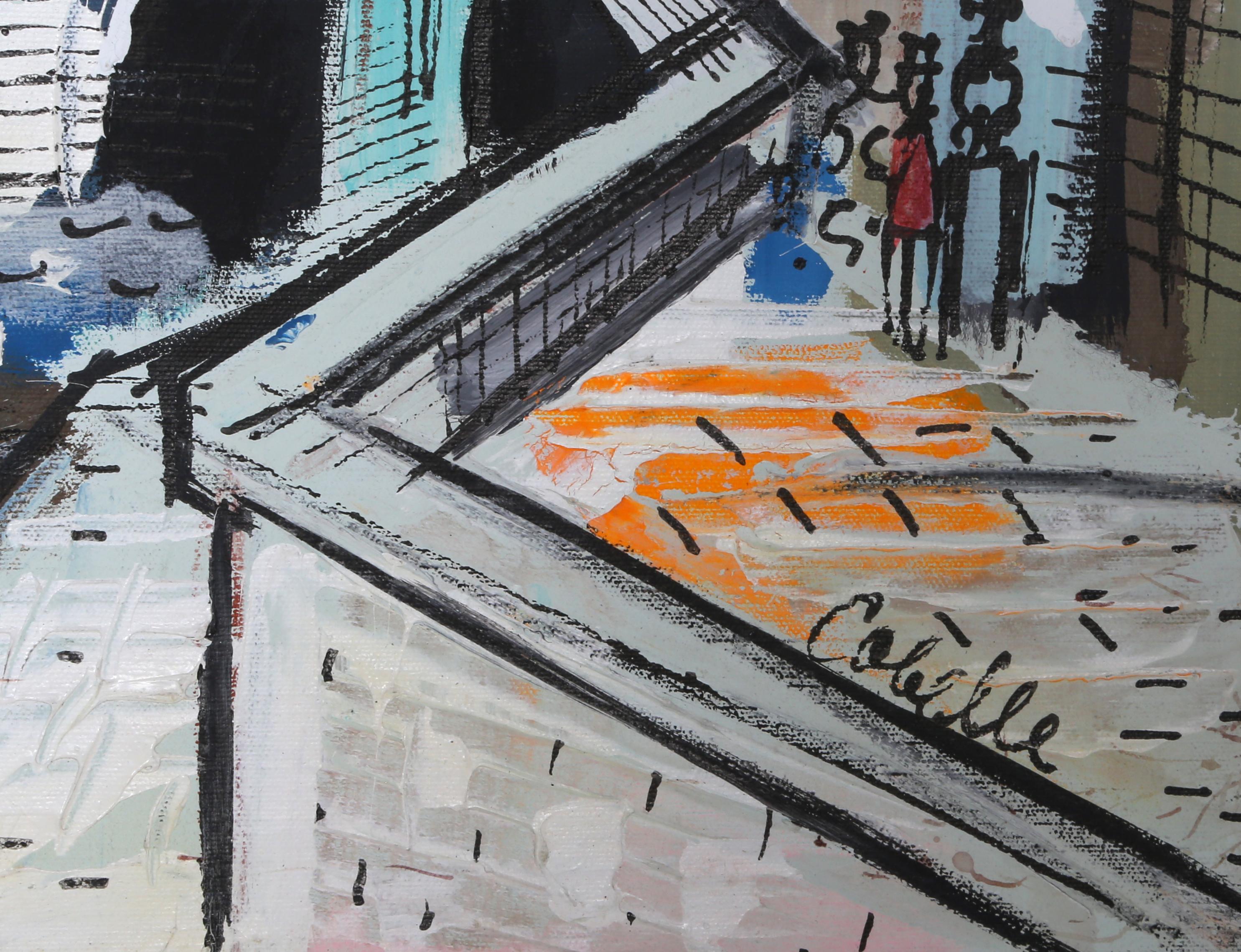 Les rives de la Seine, peinture de paysage urbain parisien de Charles Cobelle en vente 1