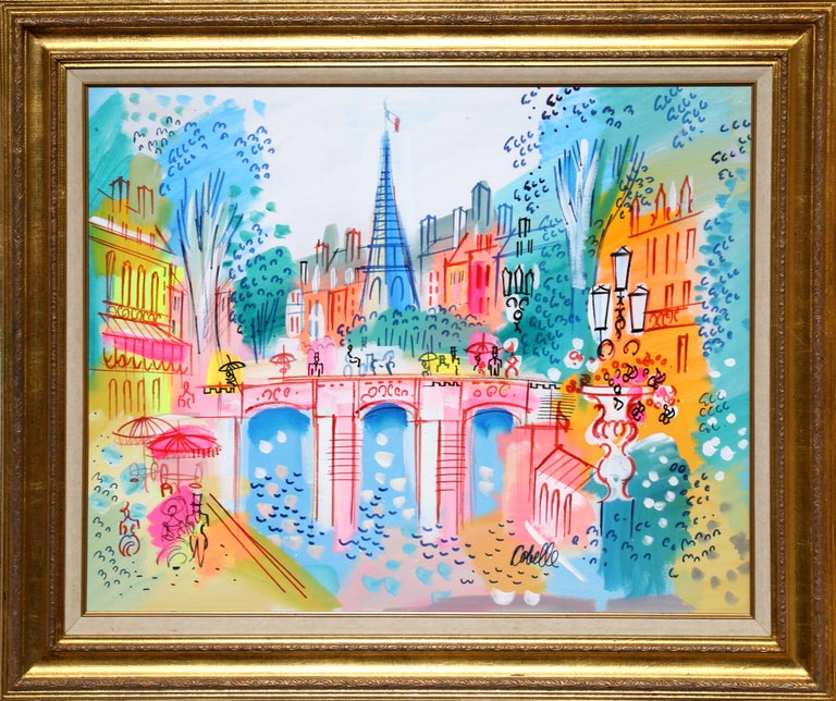 Artist: Charles Cobelle, French (1902 - 1994)
Title: Bridge with Eiffel Tower
Year: circa 1966
Medium: Acrylic on Canvas, signed l.r.
Size: 24 x 30 in. (60.96 x 76.2 cm)
Frame: 31 x 37 inches