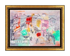 Charles Cobelle Oil Painting On Canvas Signed Paris Cityscape Street Art Framed