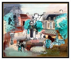 Charles Cobelle Original Oil Painting On Canvas Paris Cityscape Signed Framed