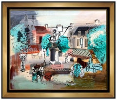 Charles Cobelle Original Oil Painting On Canvas Paris Cityscape Signed Framed