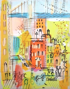 Via della città sotto il ponte, dipinto di Charles Cobelle