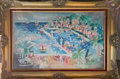 "Coastal Beach, France, " Charles Cobelle, Colorful Naive French Landscape