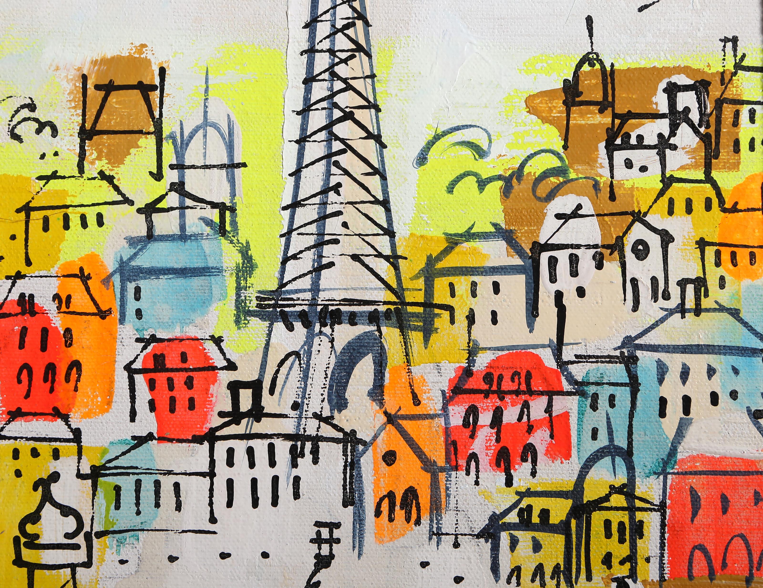 Torre Eiffel, dipinto folkloristico francese di Charles Cobelle in vendita 1