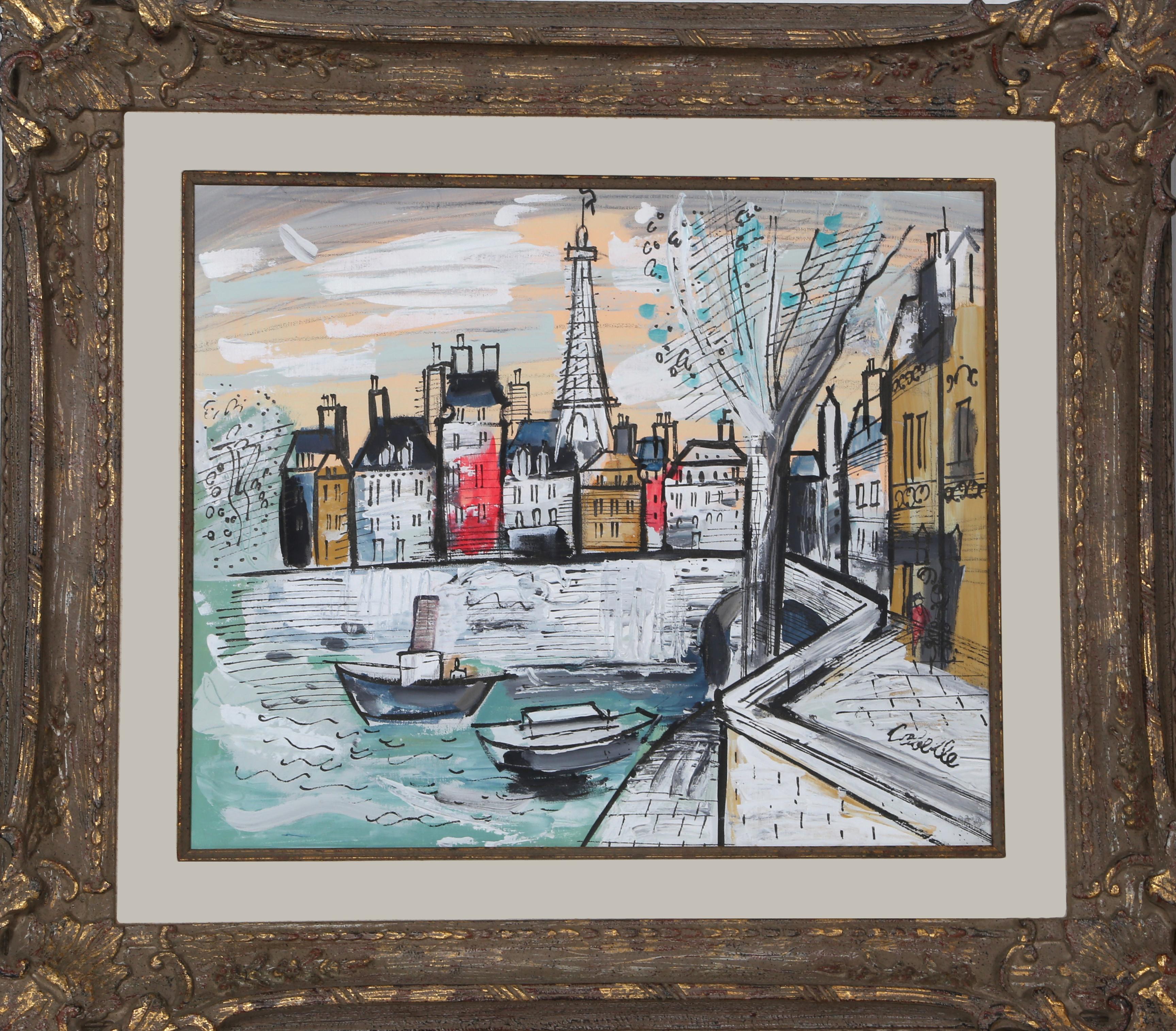 Künstler:  Charles Cobelle, Franzose (1902 - 1994)
Titel:  Eiffelturm
Jahr:  um 1966
Medium:  Acryl auf Leinwand auf Holz montiert, signiert
Größe:  20 x 24 in. (50,8 x 60,96 cm)
Rahmengröße:  31 x 35 Zoll

