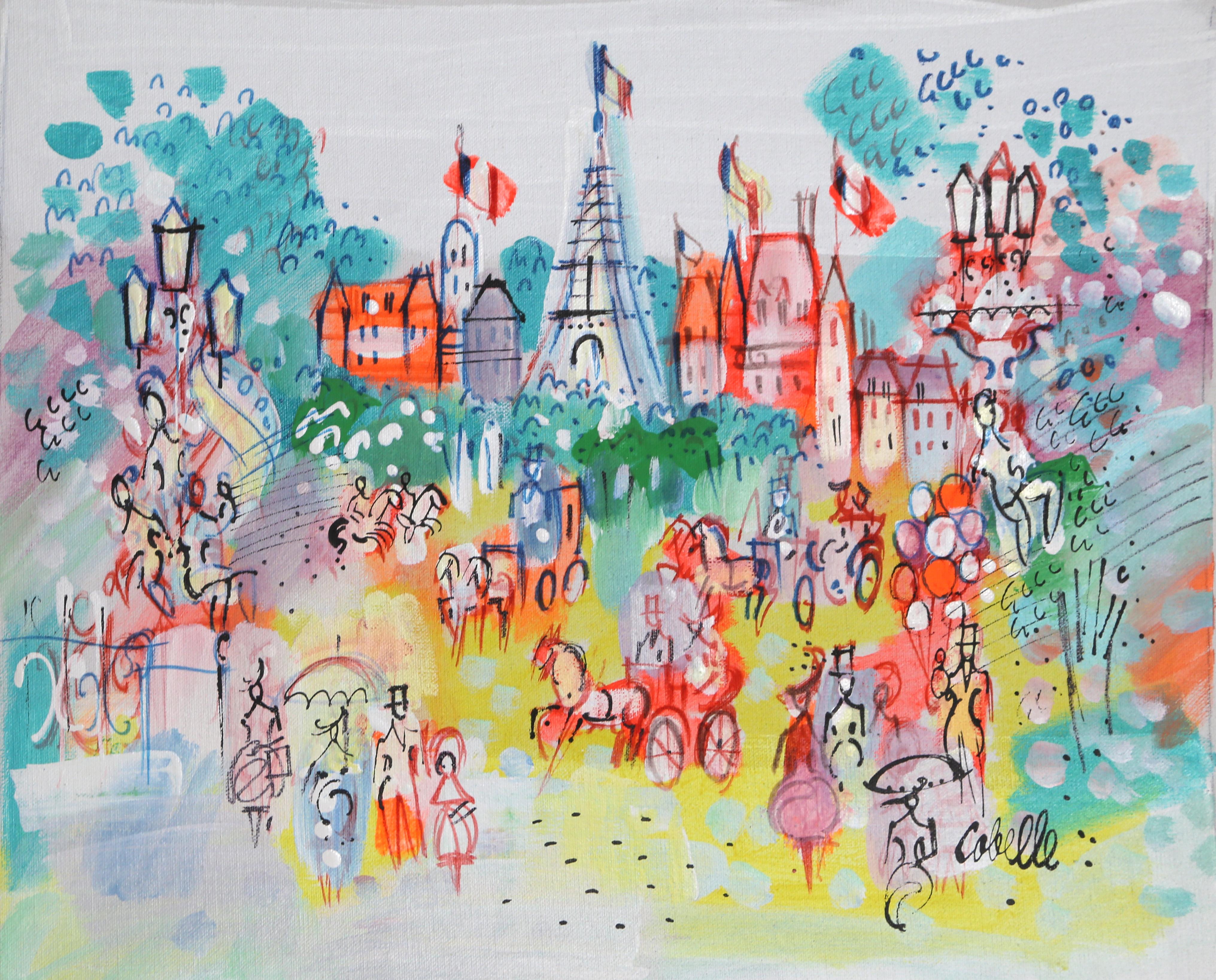 eiffel tower painting