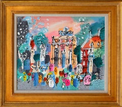 Vintage Monument, Paris Framed Painting by Charles Cobelle