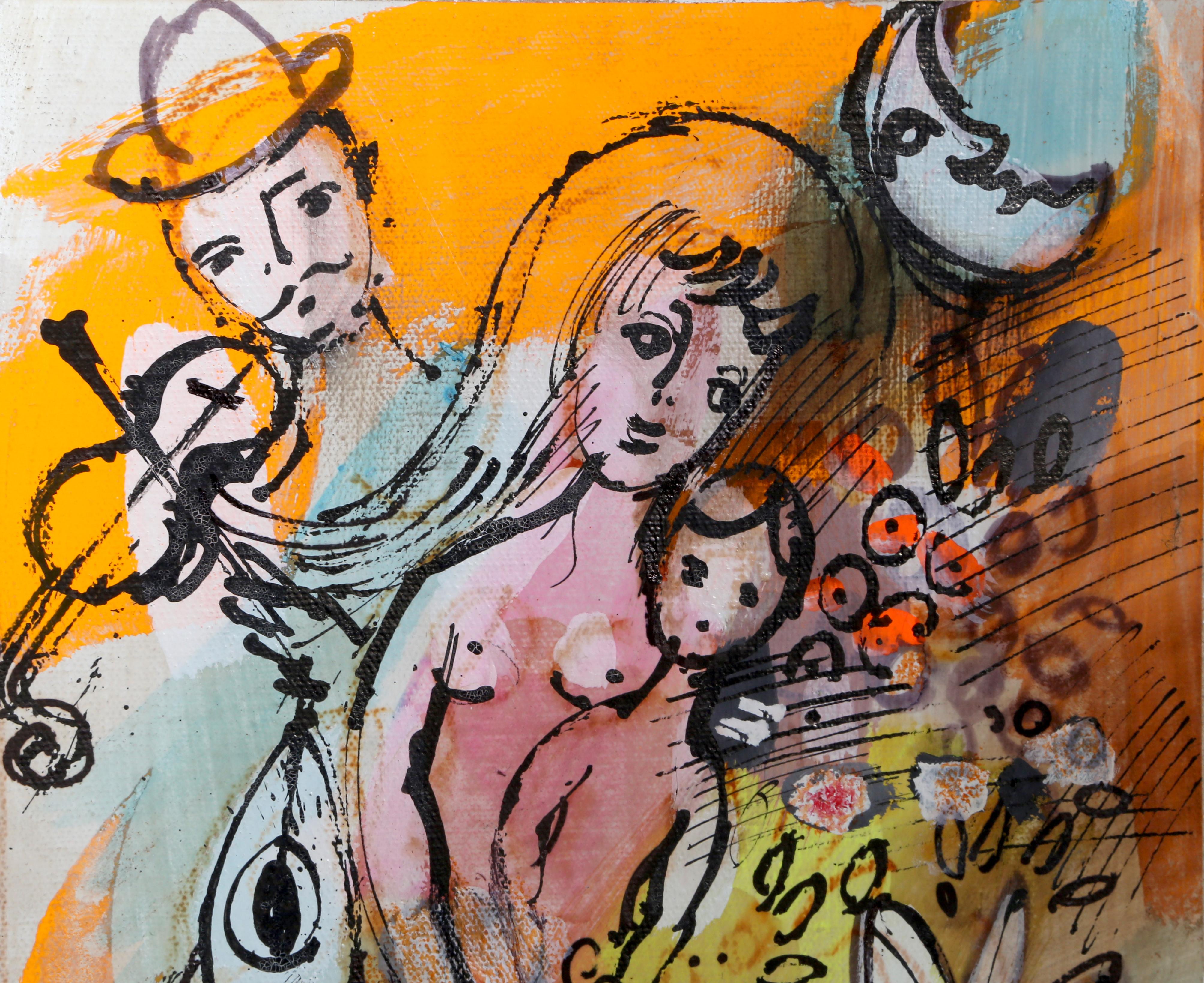 Mother and Child with Fish - Fauvist Painting by Charles Cobelle