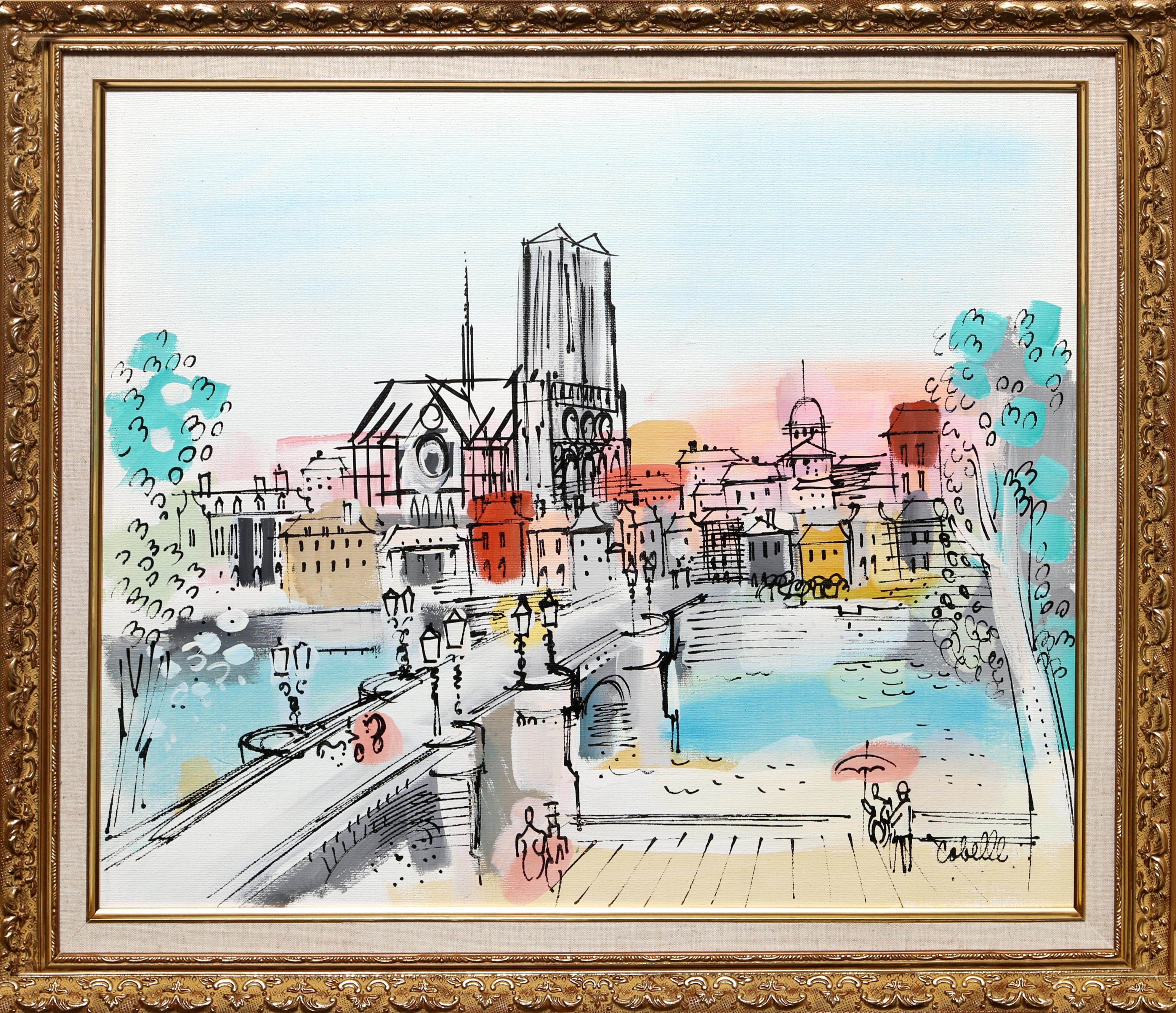 Ein helles und belebtes Pariser Stadtbild des französischen Künstlers Charles Cobelle. Signiert unten rechts.

Größe: 20 x 24 Zoll (50,8 x 60,96 cm)
Rahmengröße: 24,5 x 28,5 Zoll