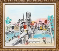 Vintage Notre Dame 9, Acrylic Painting on Canvas by Charles Cobelle