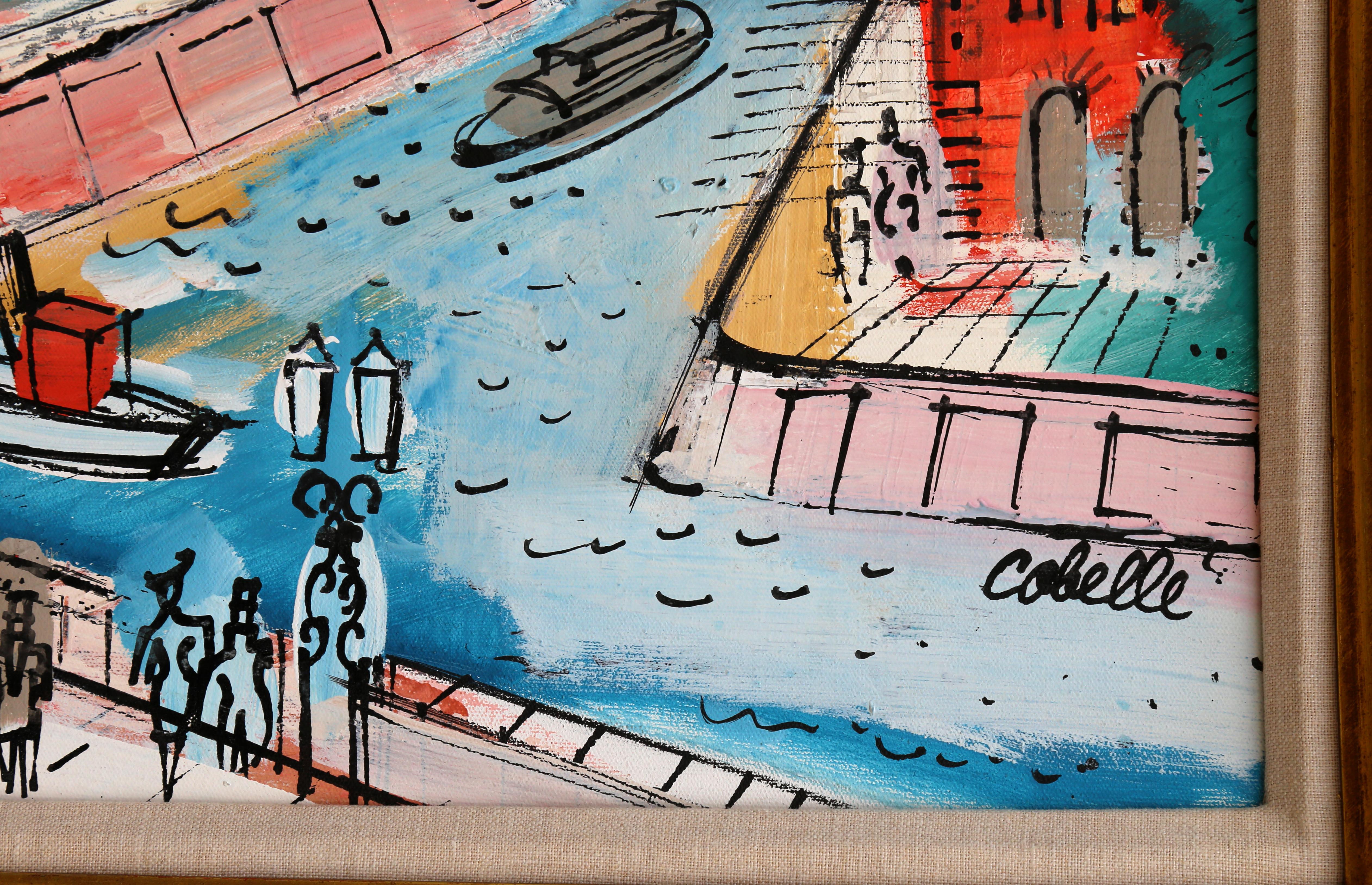 Notre Dame et Bridges, Paris, peinture encadrée de Charles Cobelle en vente 2