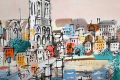 Notre Dame in Spring, Impressionist Acrylic Paint by Charles Cobelle